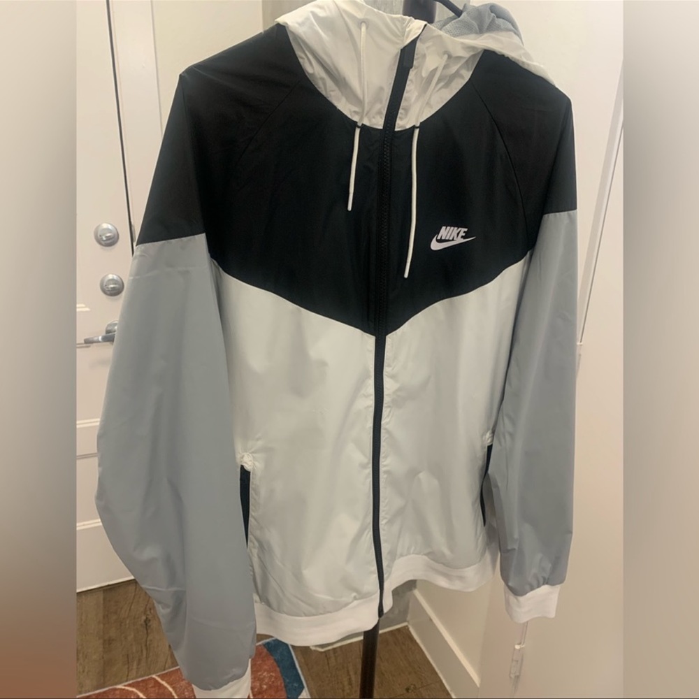 Nike Black and Light Gray Windbreaker Jacket